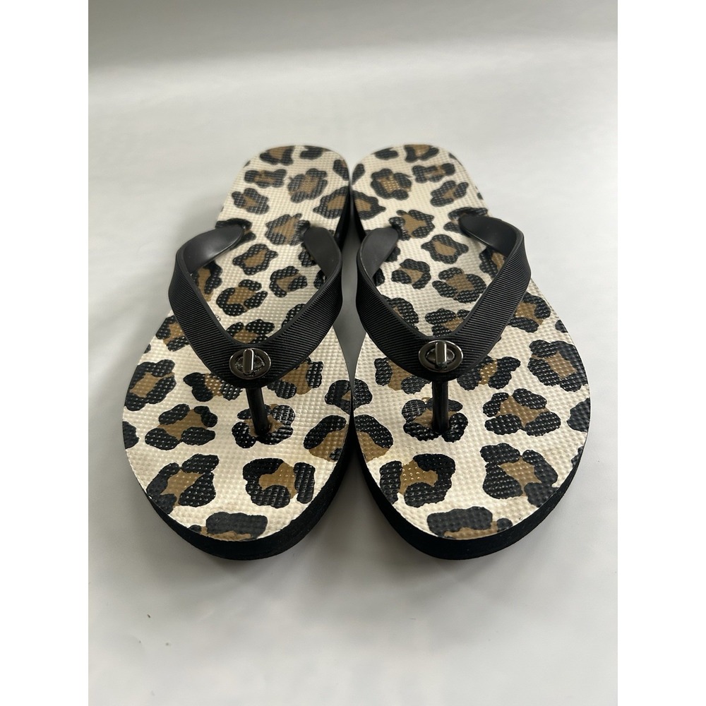Coach Women's thong/flip flop leopard print Size 7/8